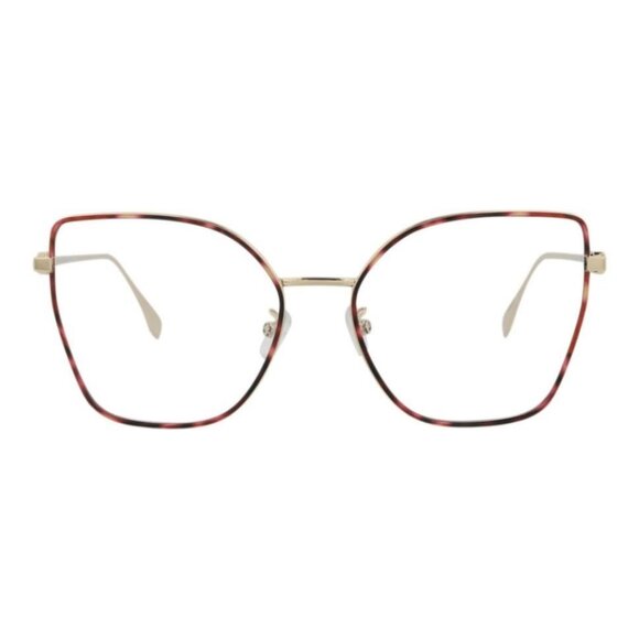 Fendi Womens Cat Eye Gold Gold Transparent Fashion Designer Eyewear - Picture 1 of 4